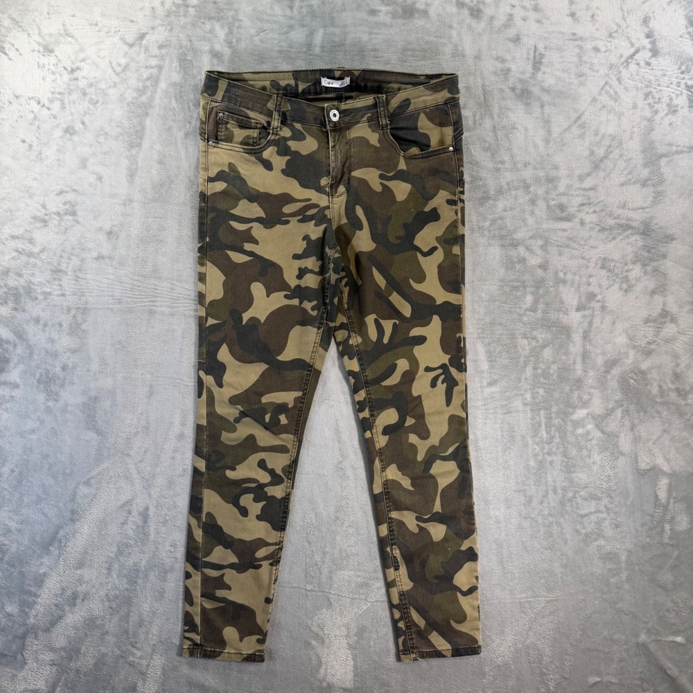 Dex Skinny Jeans Women's Size 30‎ Camo Green Brown Casual Denim Pants Camouflage